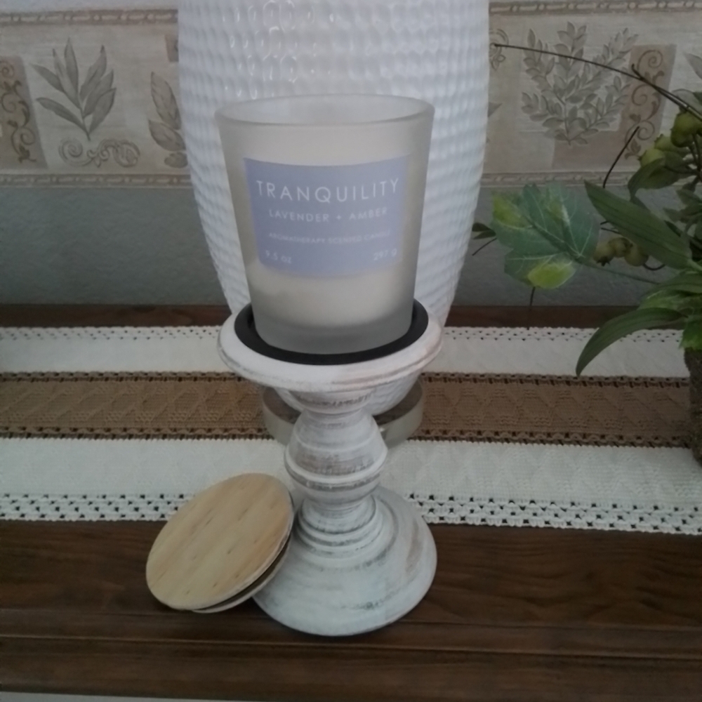 Pier 1- Tranquility Lavender & Amber Aromatherapy Candle.  NWT